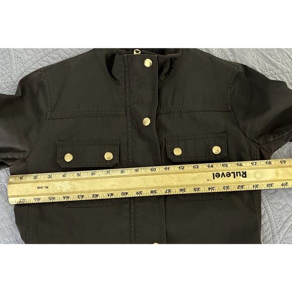 J. Crew Relaxed Boyfriend Field Jacket Womens XS Olive Snap Zip Utility Military - Picture 8 of 10